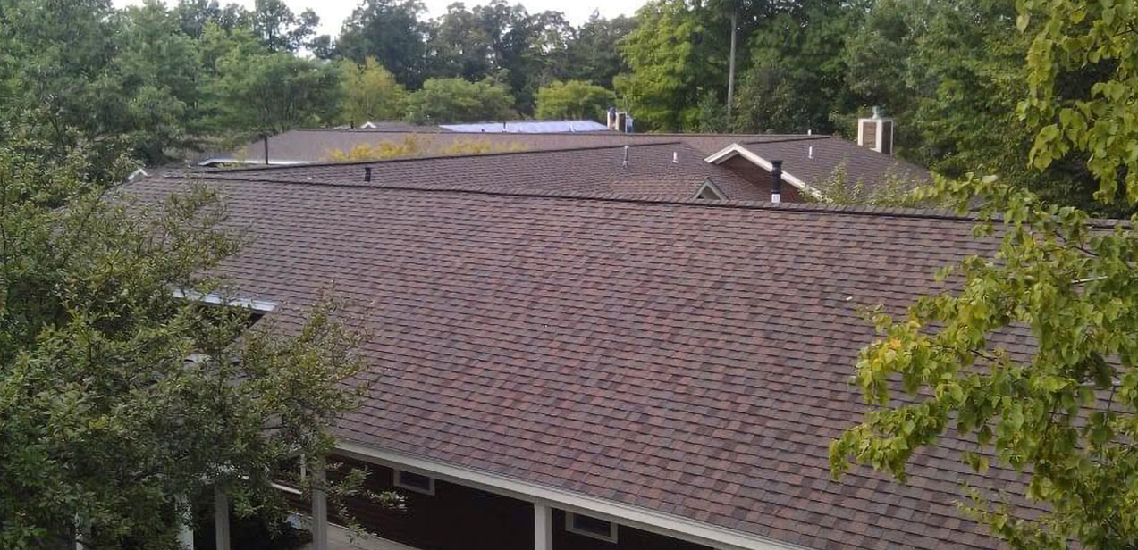 Newly installed custom roofing for Wake Robin in Shelburne, VT